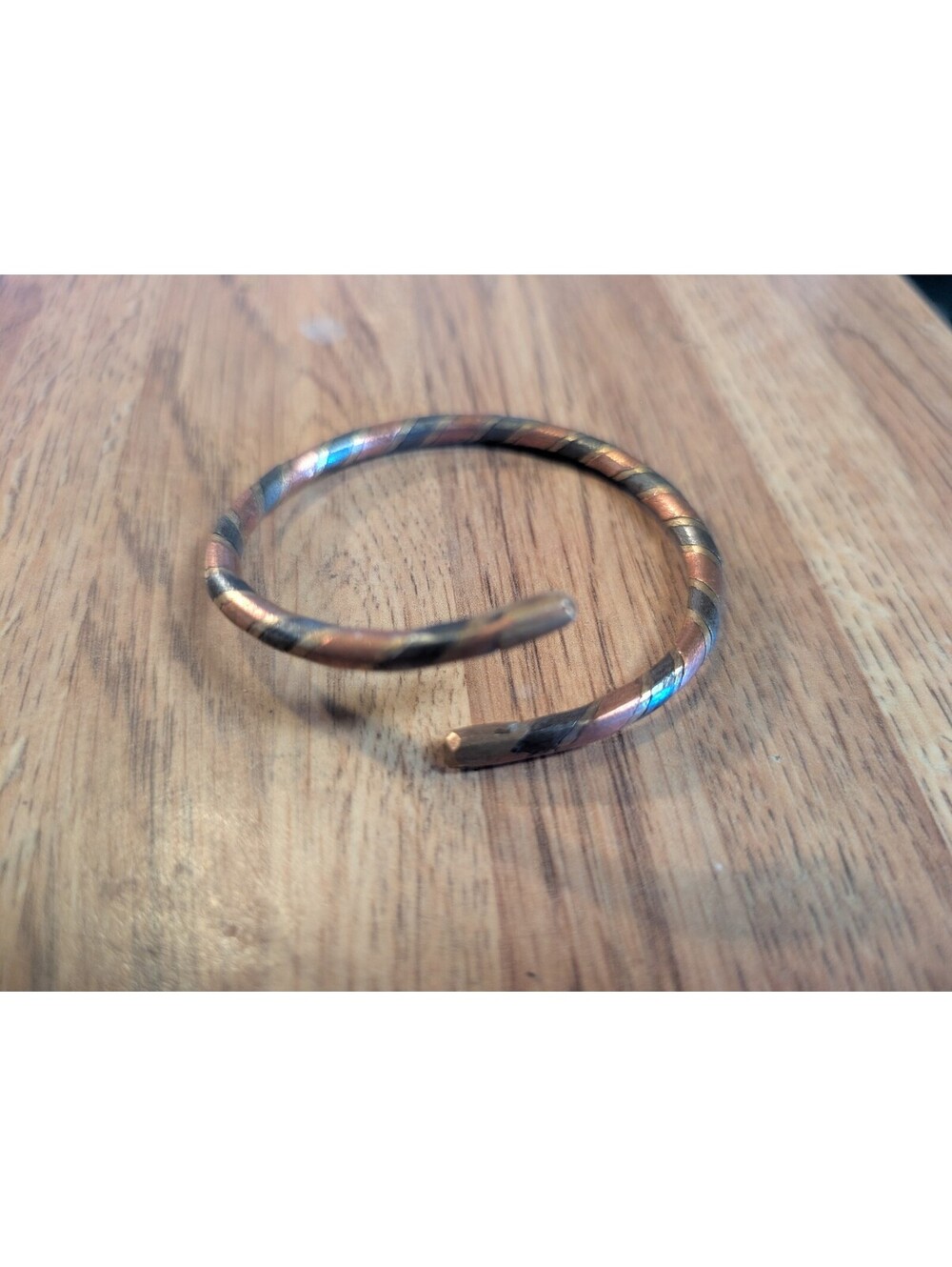 Vintage Copper and Brass Spiral Twist Open Cuff Bracelet